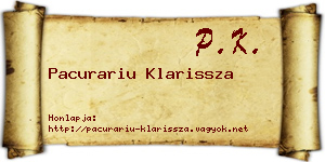 Pacurariu Klarissza névjegykártya